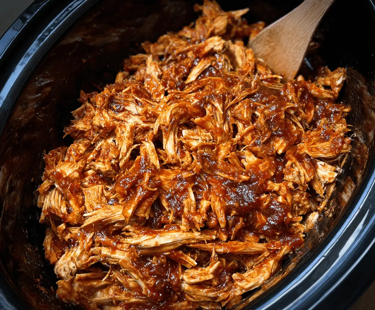 Easy Crockpot BBQ Pulled Chicken Recipe
