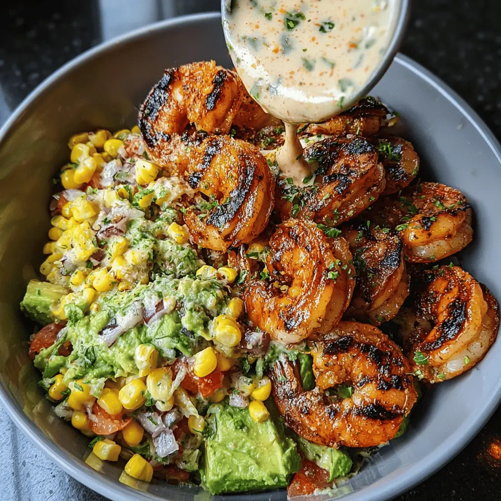 Easy Grilled Shrimp Bowl with Avocado and Corn Salsa