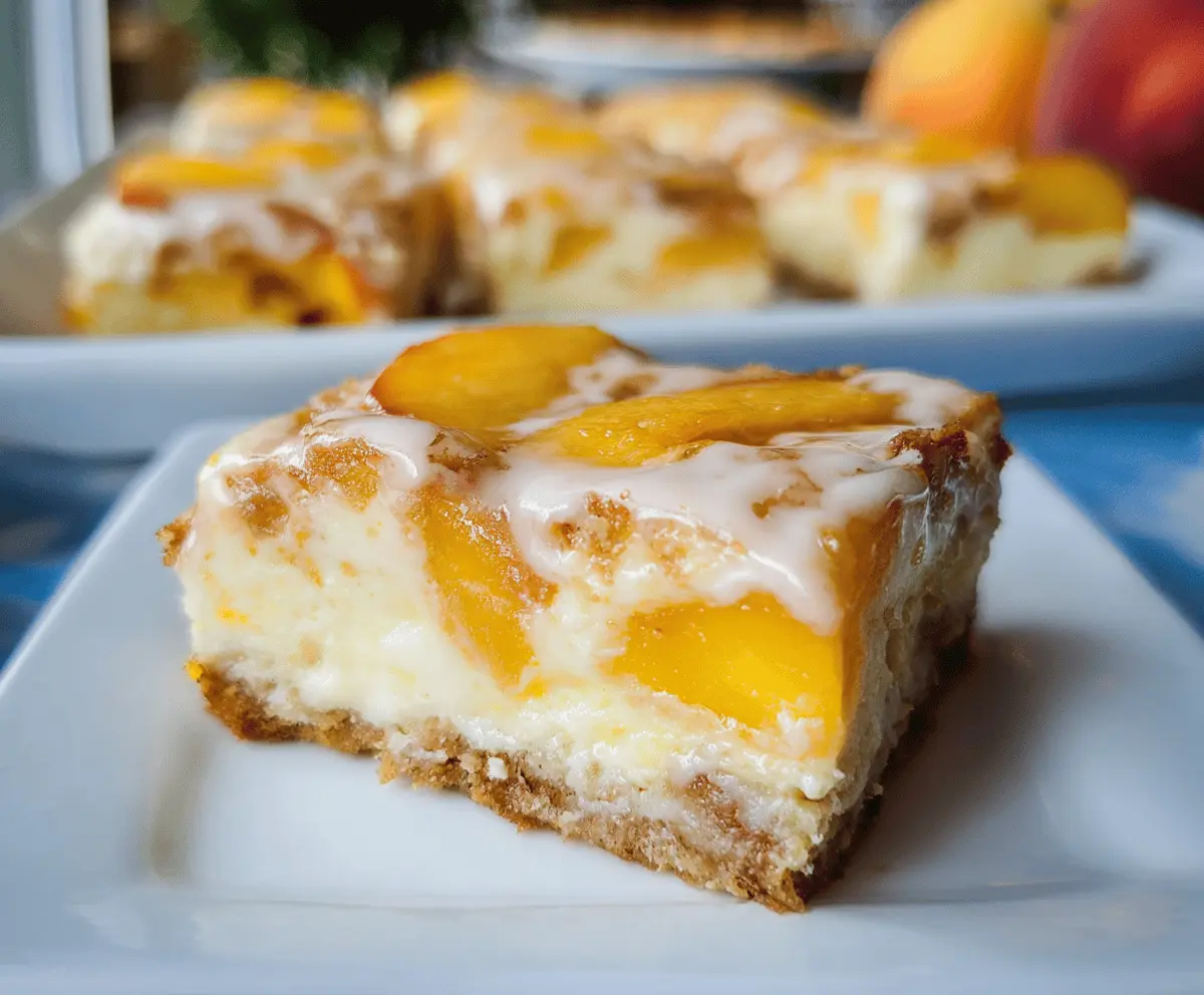 Easy Peaches And Cream Cheesecake Bars Recipe