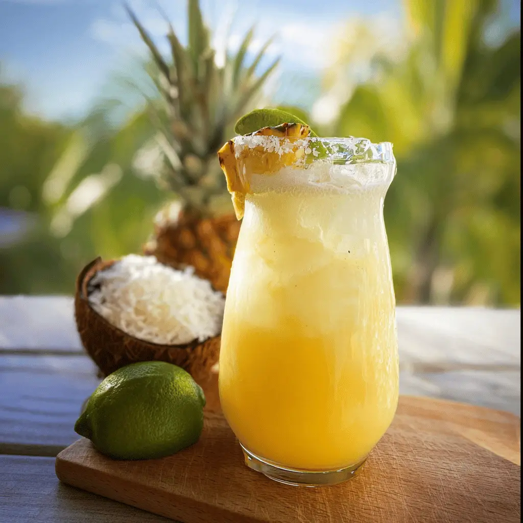 Refreshing Hawaiian Margarita with Pineapple and Coconut