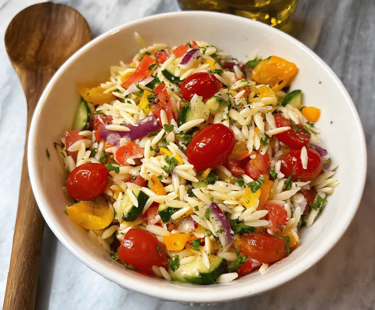 Healthy Rainbow Orzo Salad Recipe