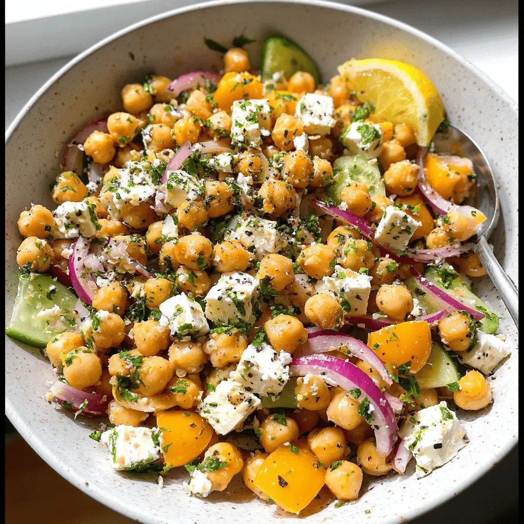 Easy Lemony Chickpea Feta Salad Recipe