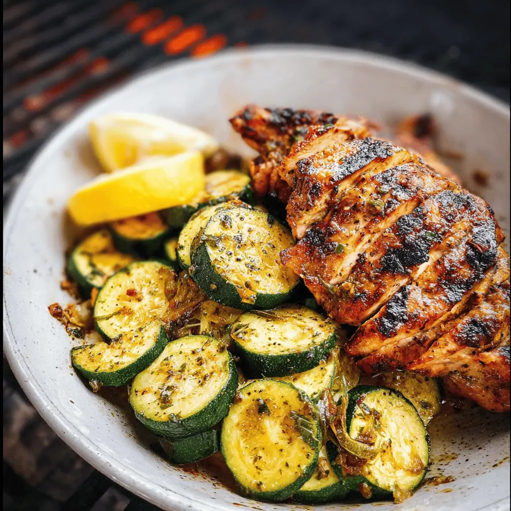 Easy Asado Chicken with Zesty Lemon Zucchini
