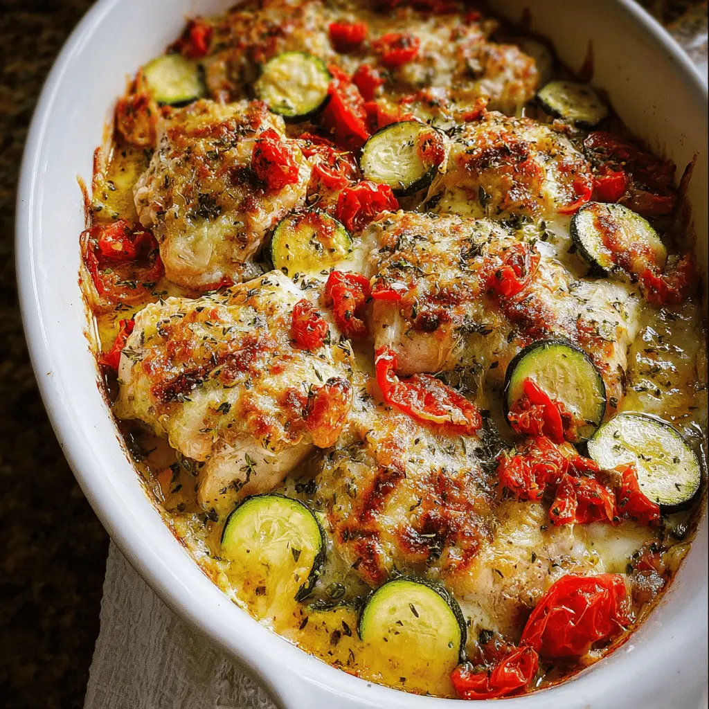 Easy Mediterranean Chicken Zucchini Bake Recipe