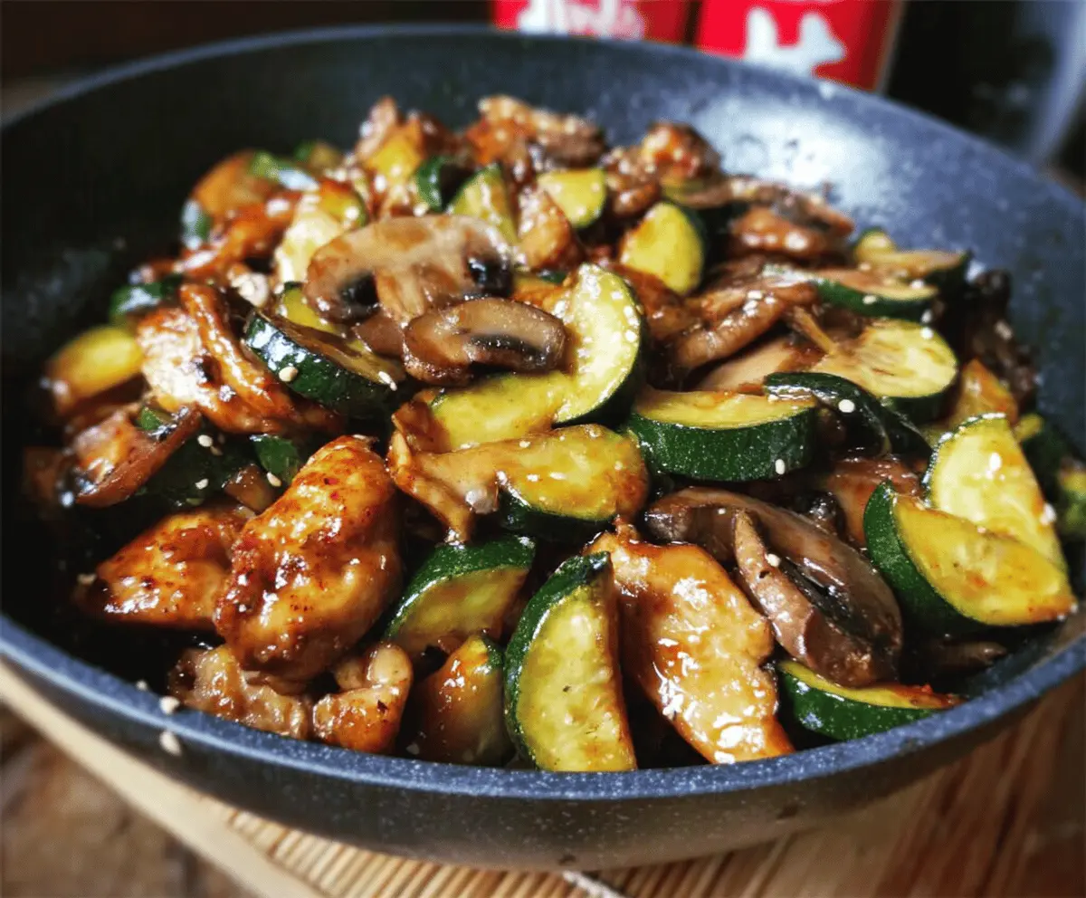 Quick Zucchini Mushroom Chicken Stir Fry Recipe