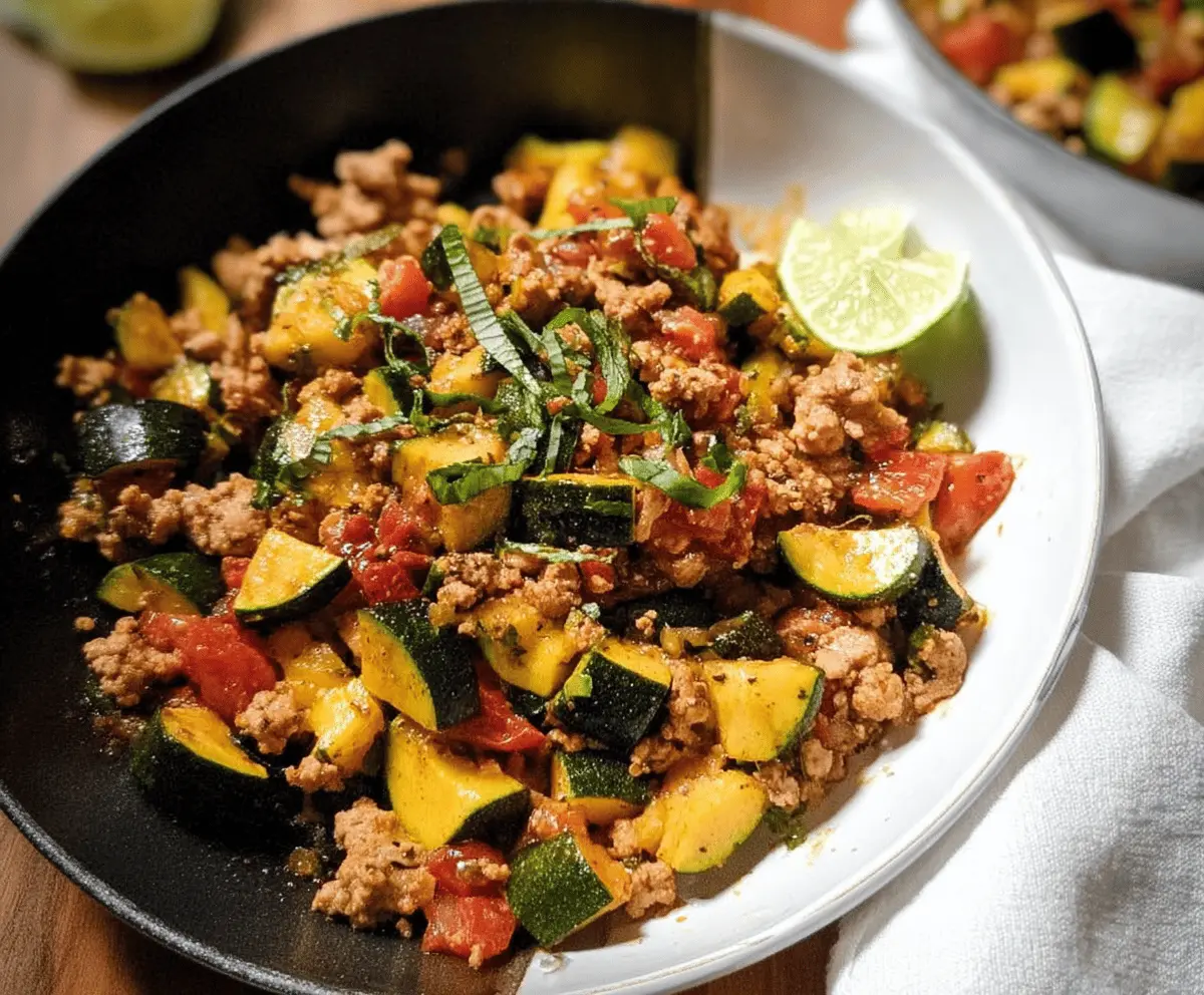 Easy Ground Turkey and Zucchini Skillet Dinner