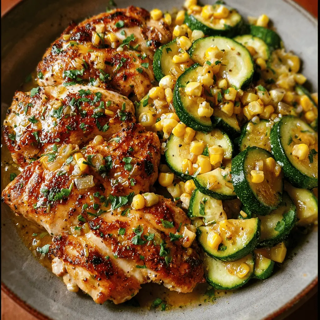 Garlic Butter Chicken with Zucchini and Corn