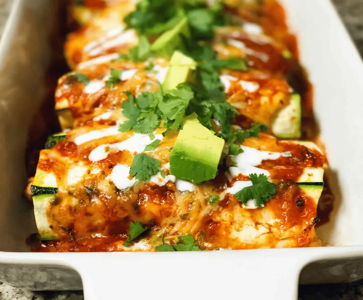 Keto Chicken Zucchini Enchiladas Low Carb Recipe