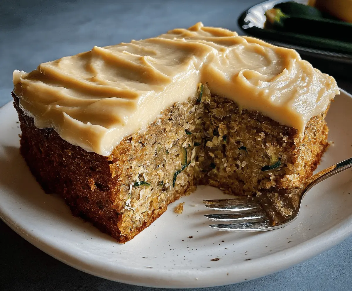 Moist Zucchini Banana Cake With Maple Frosting