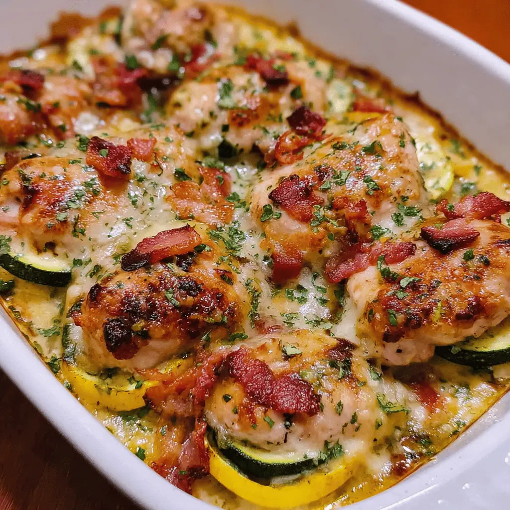 Easy Chicken Zucchini Bake with Crispy Bacon