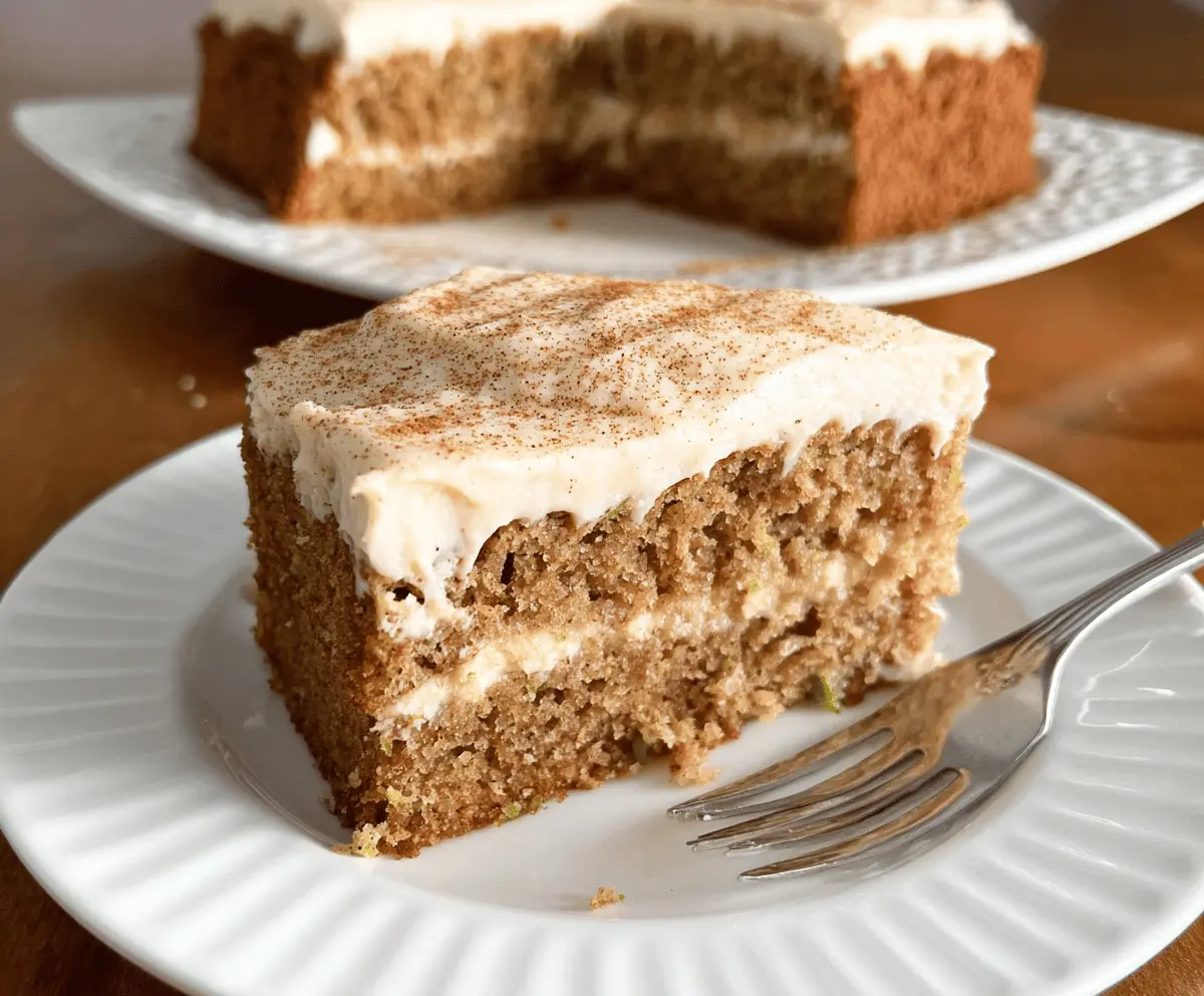 Moist Zucchini Cake with Cinnamon Cream Cheese Frosting