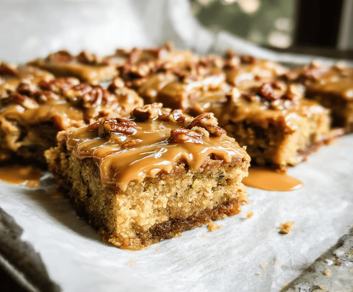 Caramel Frosted Zucchini Pecan Bars Recipe