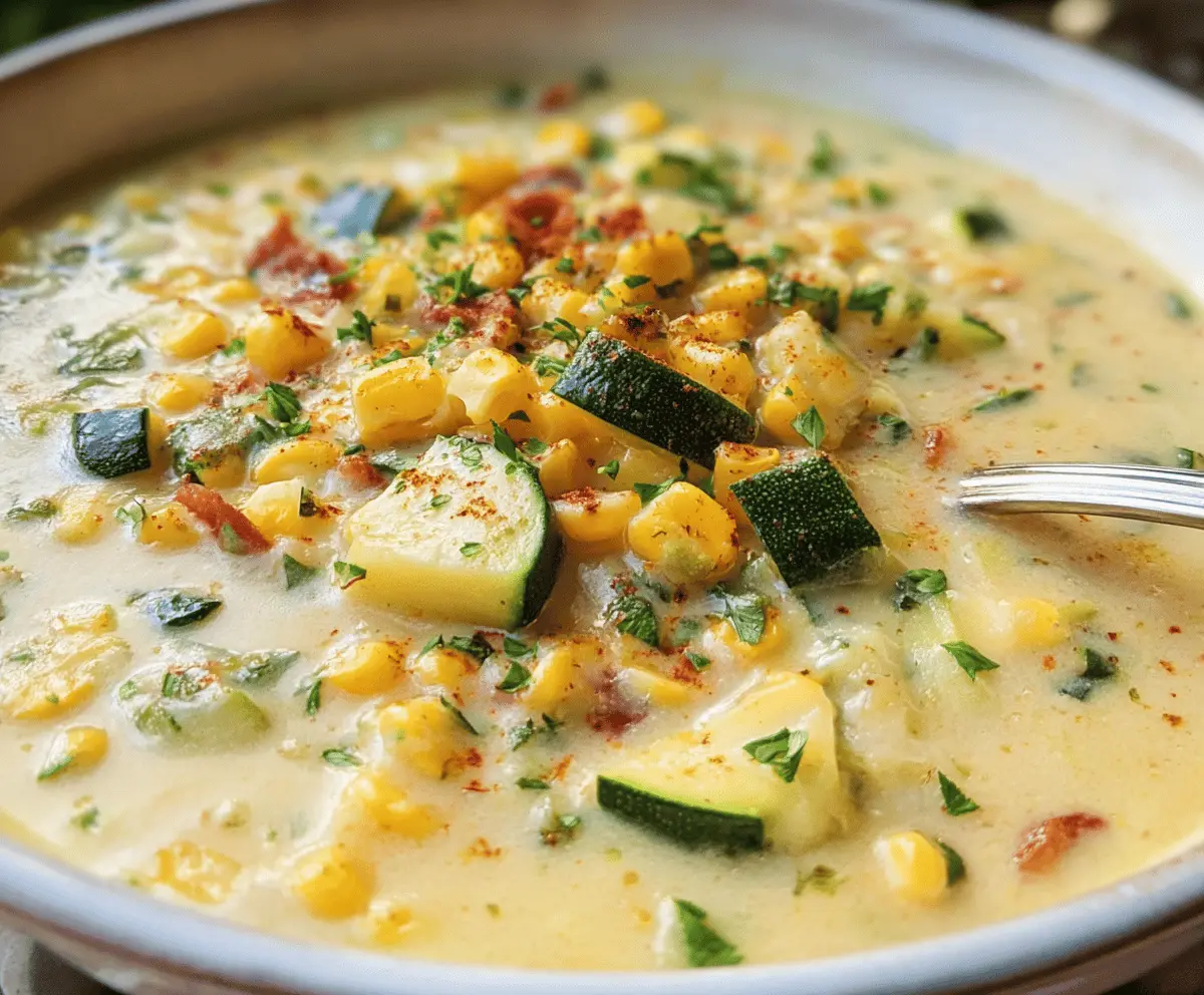 Creamy Summer Corn and Zucchini Chowder Recipe