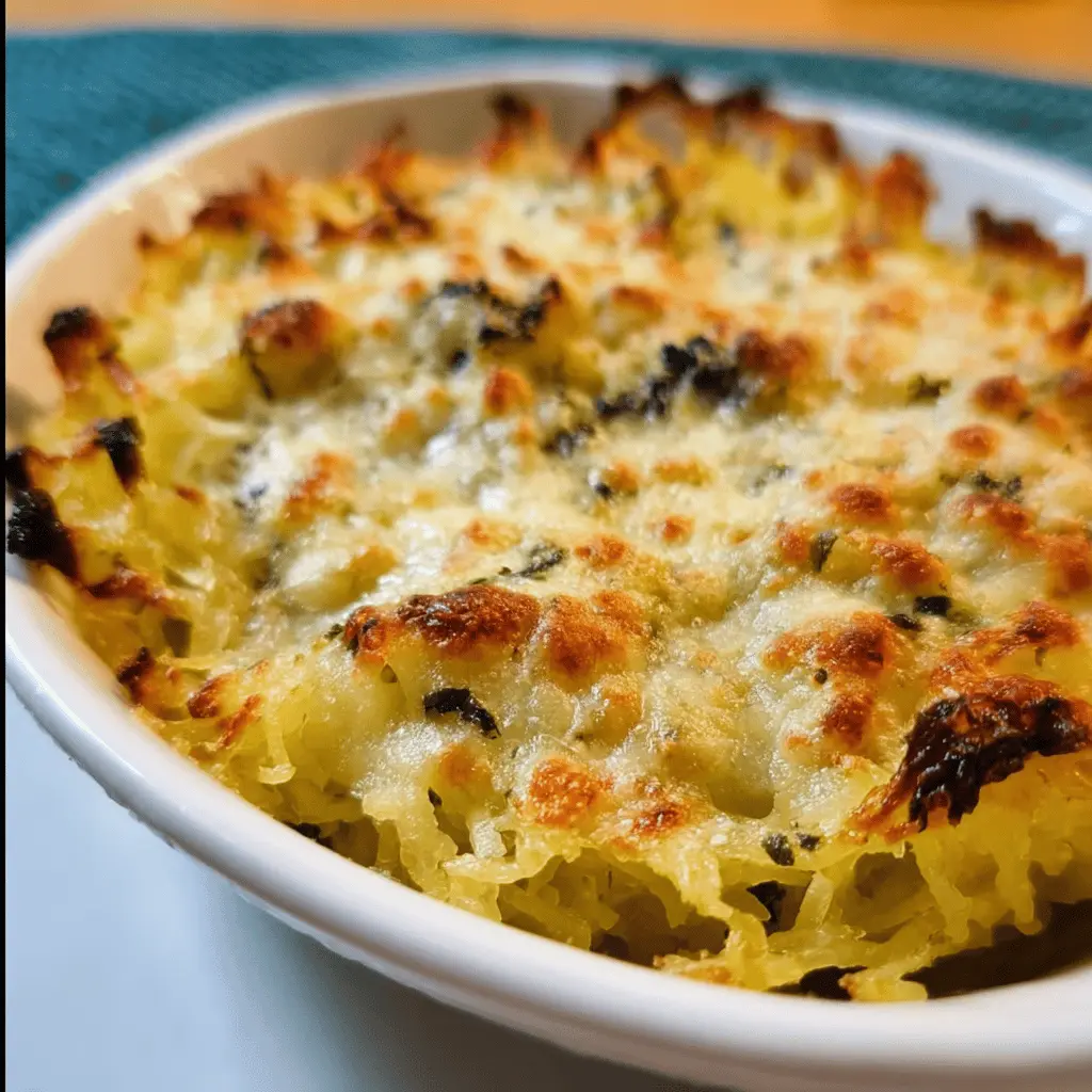 Healthy Spaghetti Squash Au Gratin Casserole