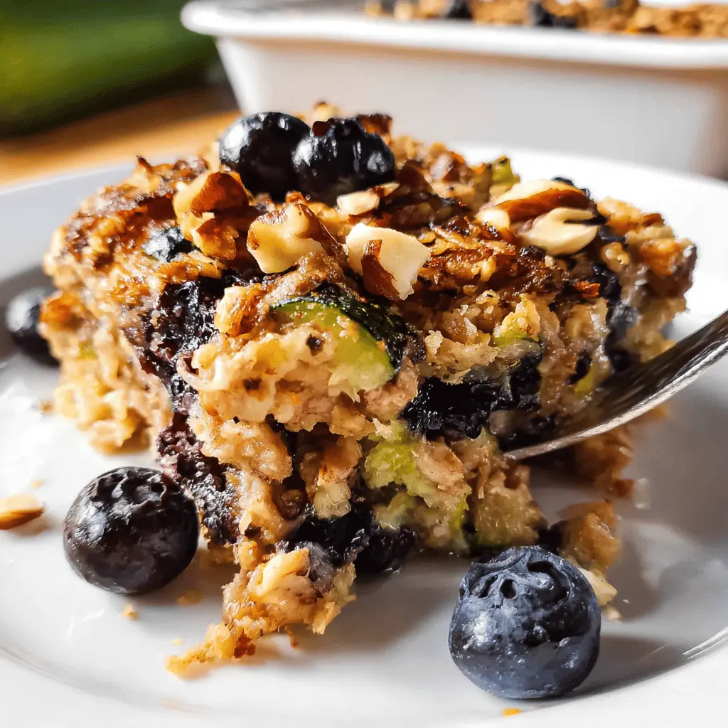 Healthy Zucchini Blueberry Baked Oatmeal Recipe