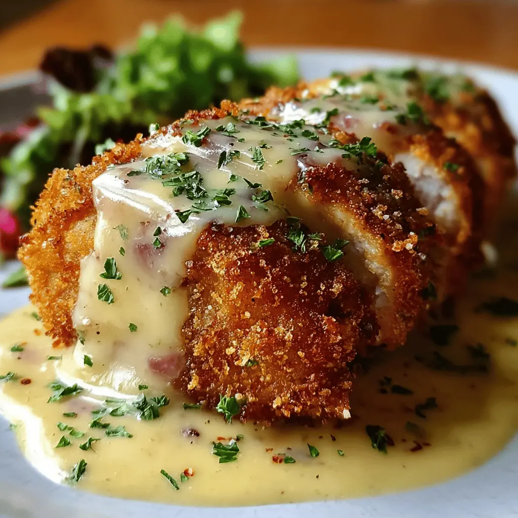 Crispy Creamy Chicken Cordon Bleu with Easy Dijon Sauce
