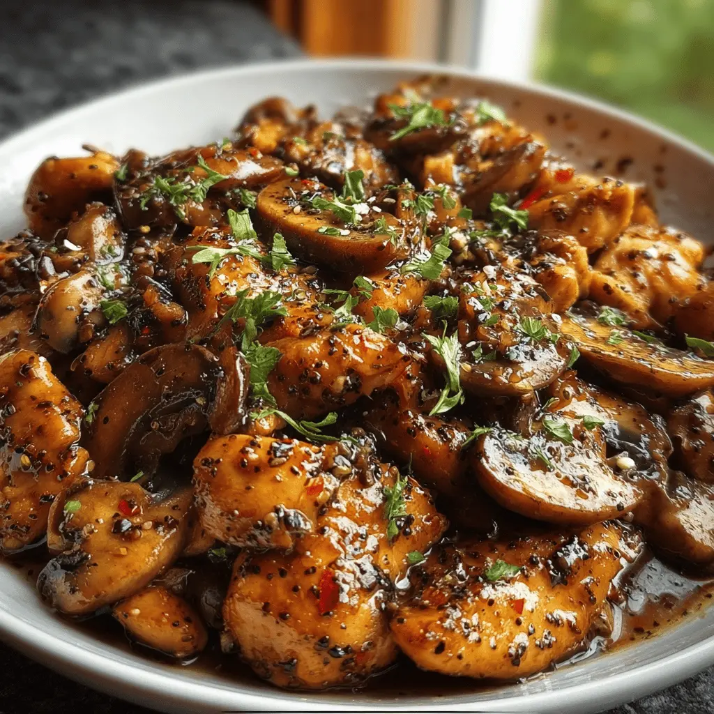 Easy Black Pepper Chicken with Mushrooms Recipe