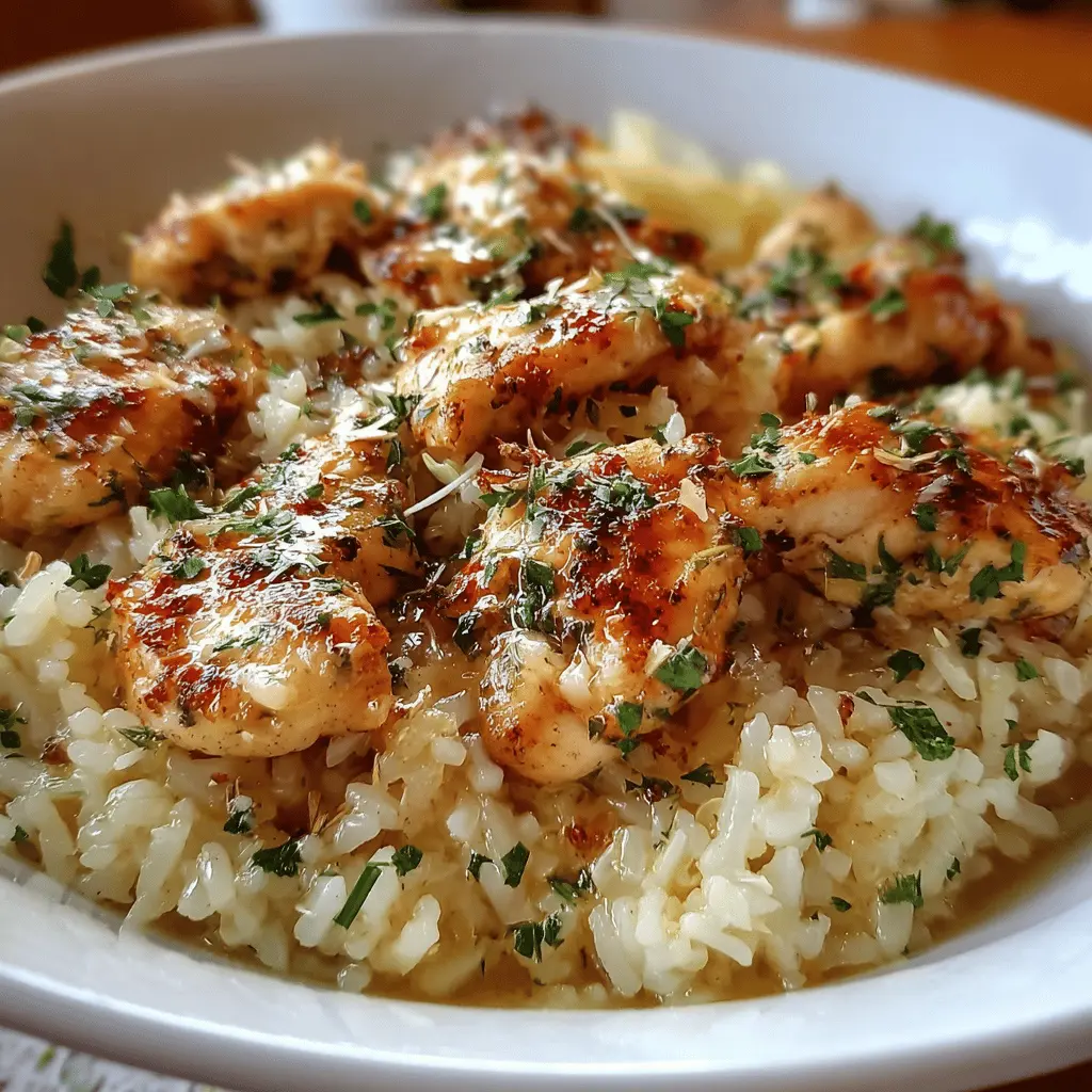 Easy Chicken Scampi with Garlic Parmesan Rice