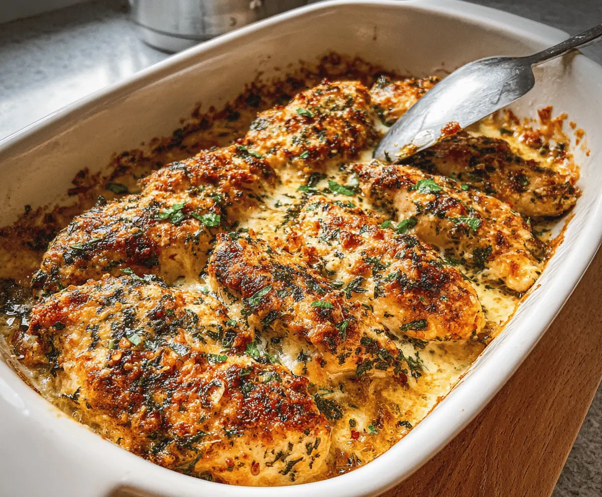 Easy Garlic Parmesan Chicken Bake Recipe