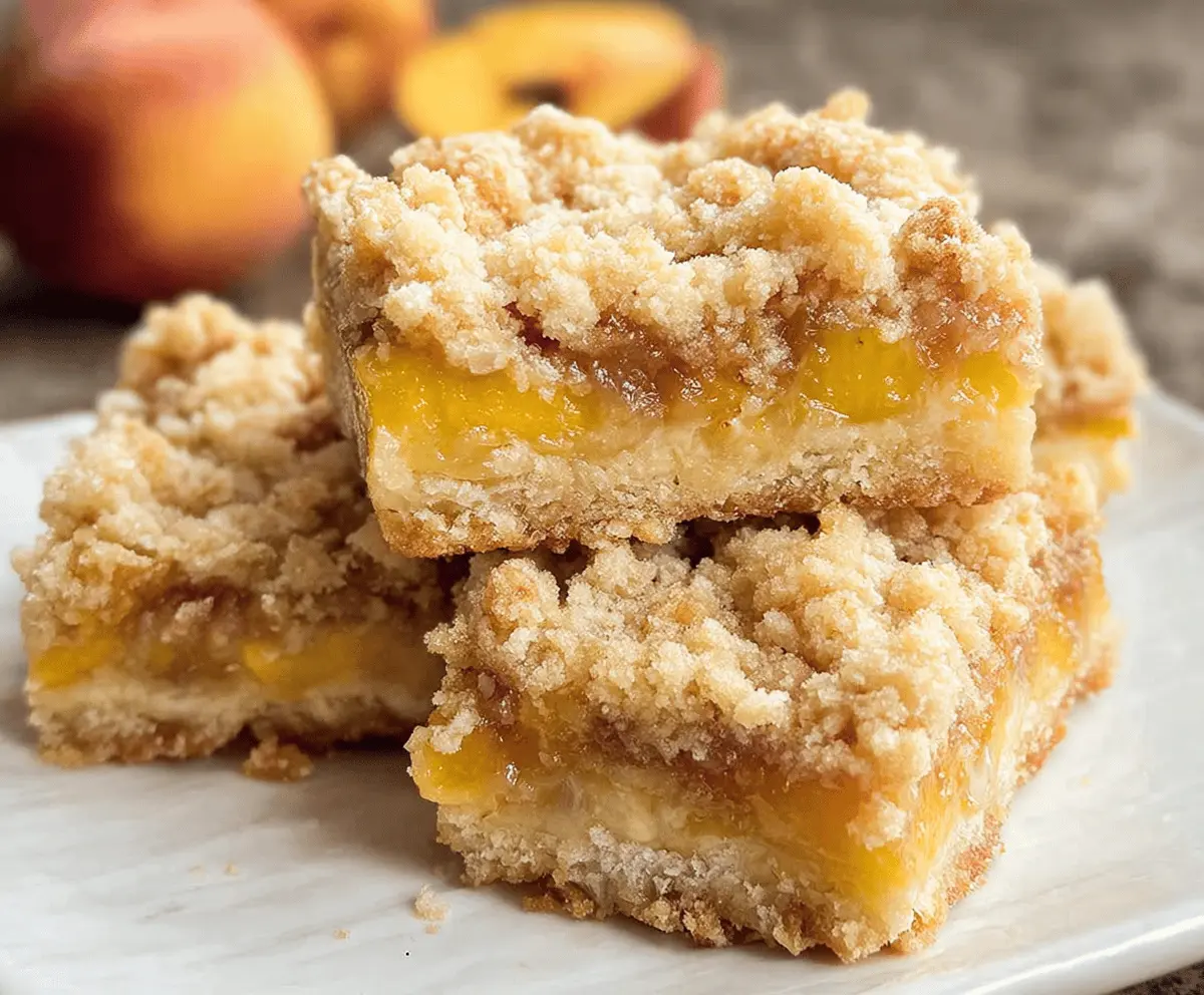 Easy Peach Crumble Bars Recipe