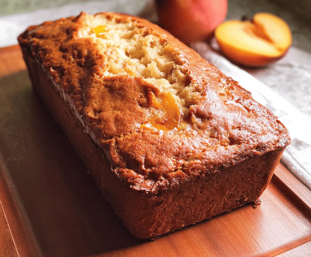 Southern Peach Bread Recipe with Sweet Cinnamon Twist