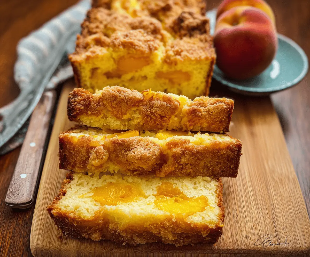 Easy Peach Cobbler Pound Cake Recipe