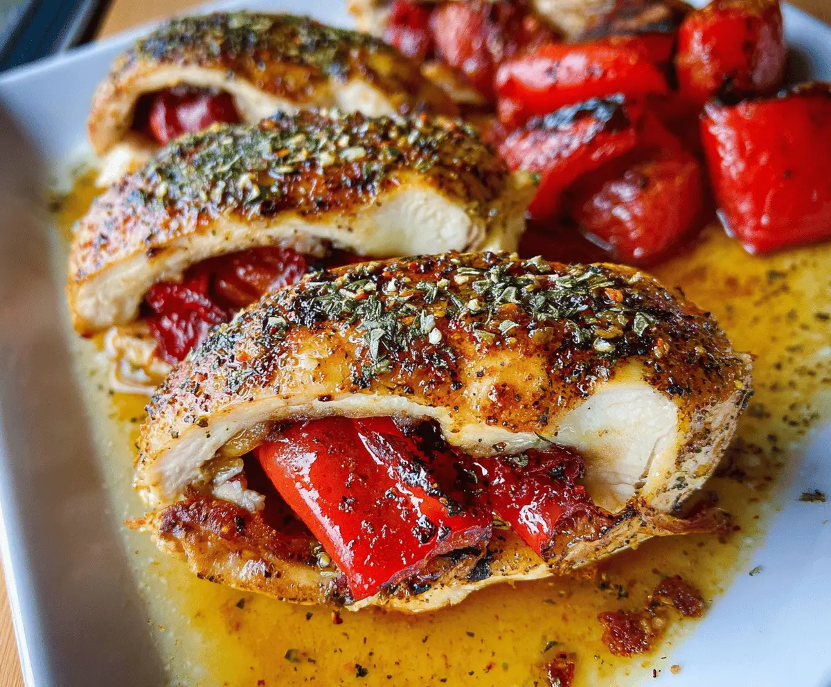 Easy Stuffed Chicken Breast With Roasted Peppers