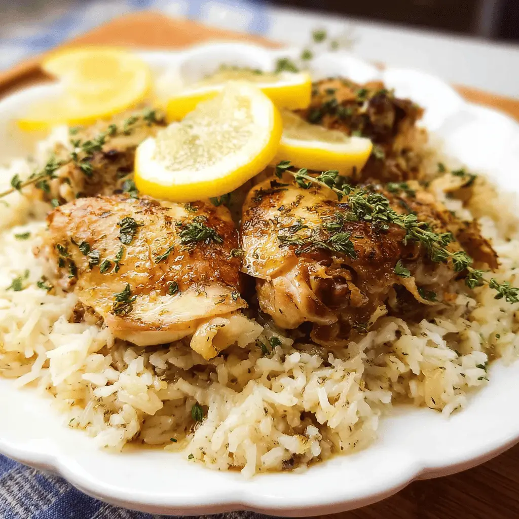 Easy Slow Cooker Lemon Herb Chicken and Rice