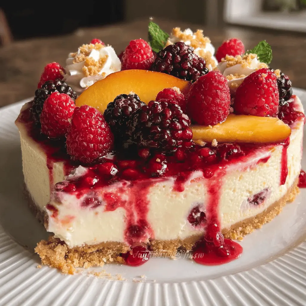 Summer Berry and Peach Cheesecake Recipe