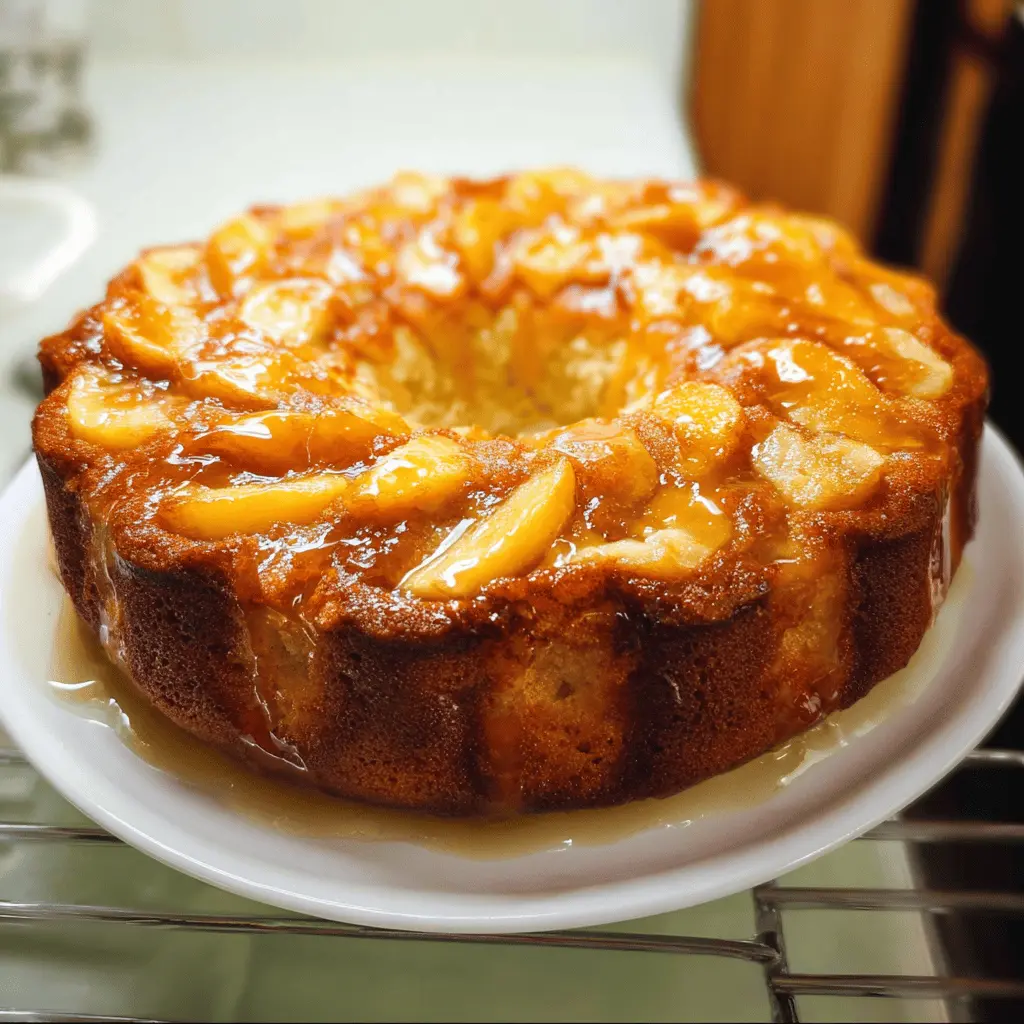 Easy Peach Cobbler Pound Cake Recipe
