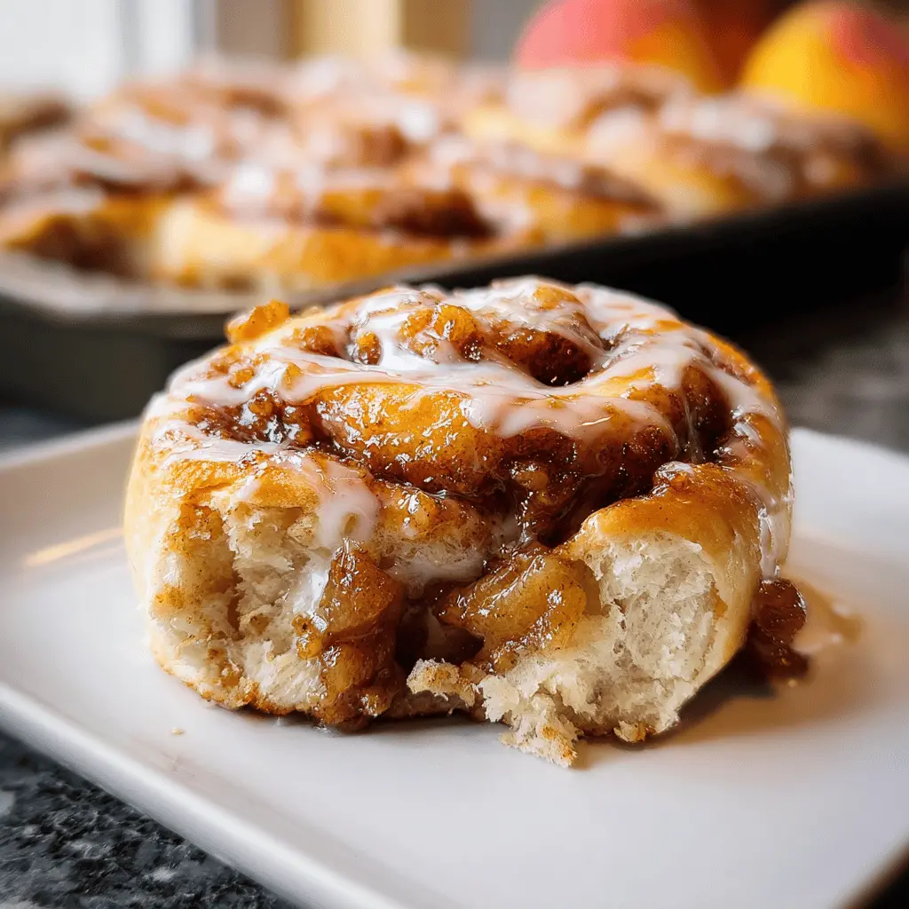 Easy Peach Cobbler Cinnamon Rolls Recipe