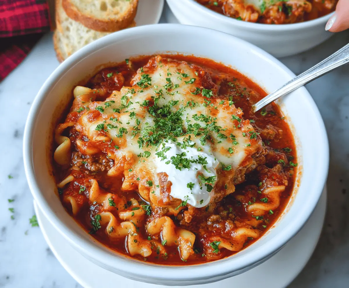 Easy Crockpot Lasagna Soup Recipe