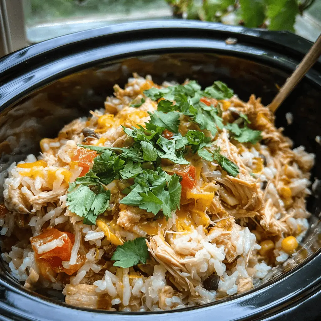 Easy Southwest Crock Pot Chicken and Rice Recipe