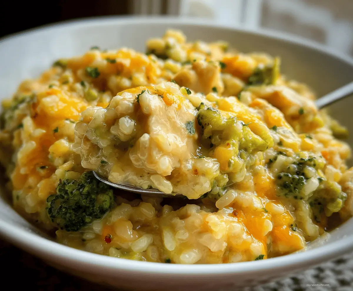 Easy Crockpot Cheesy Chicken Broccoli Rice Recipe