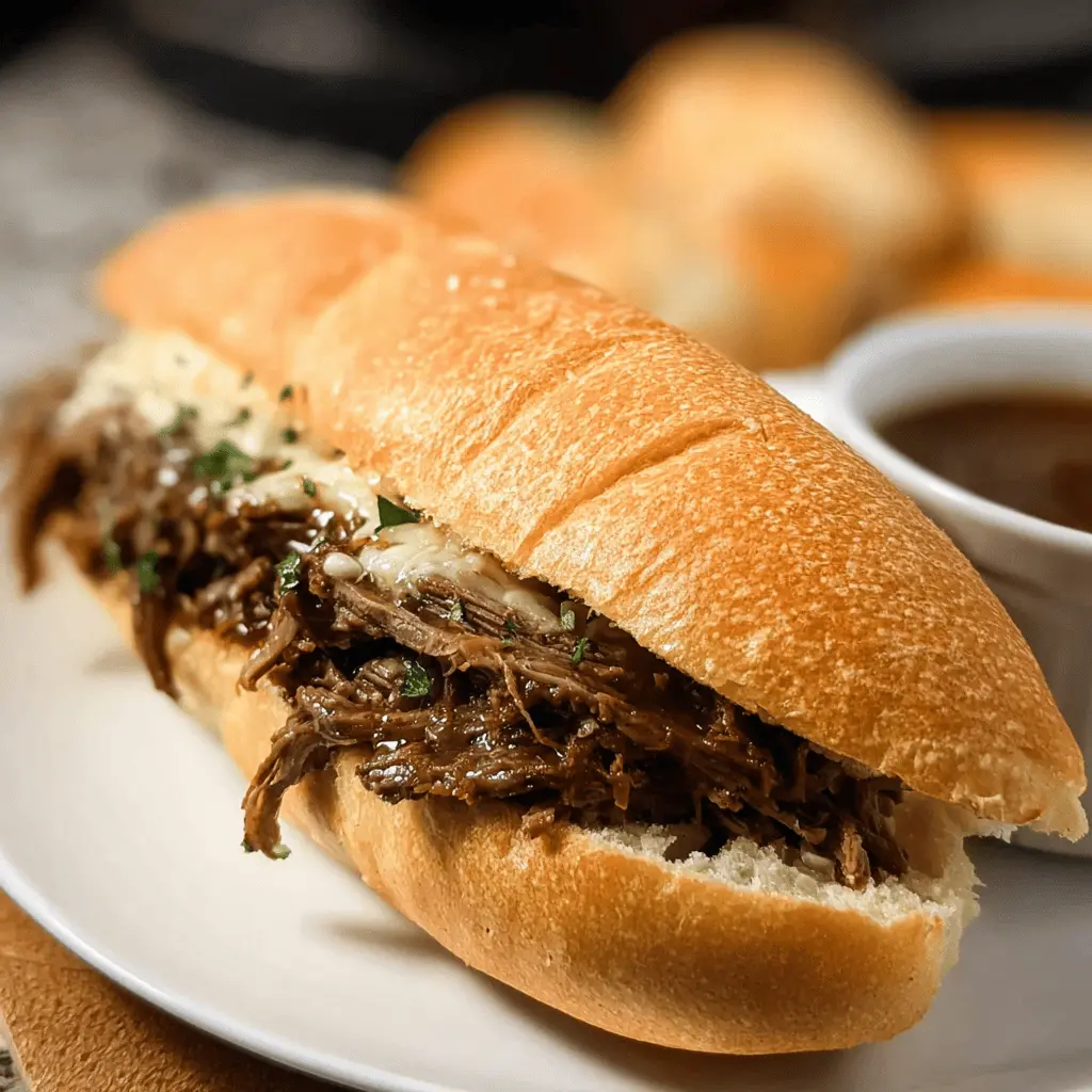 Easy Crockpot French Dip Sandwich Recipe
