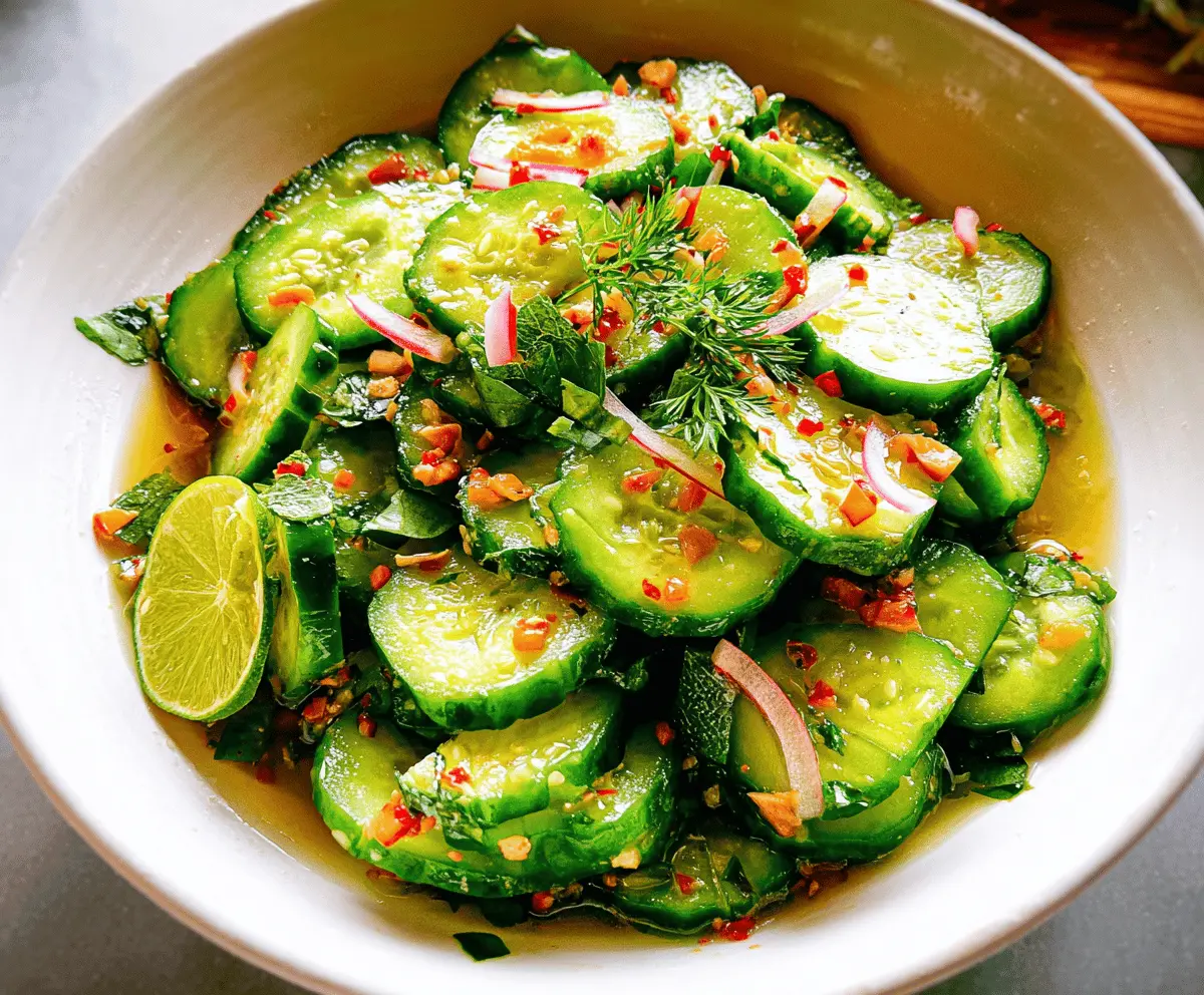 Fresh Thai Cucumber Salad with Tangy Dressing
