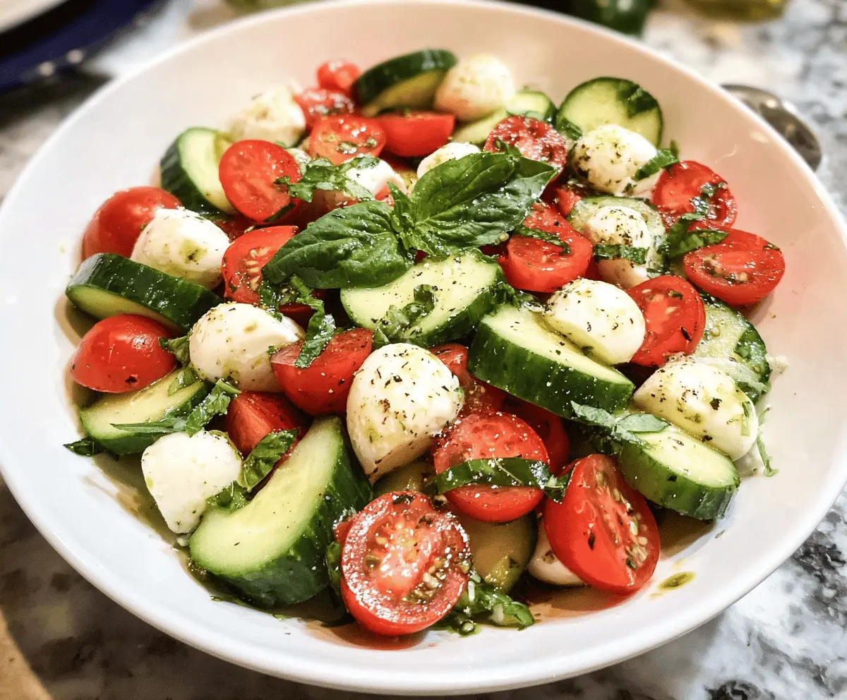 Easy Cucumber Caprese Salad Recipe for Summer