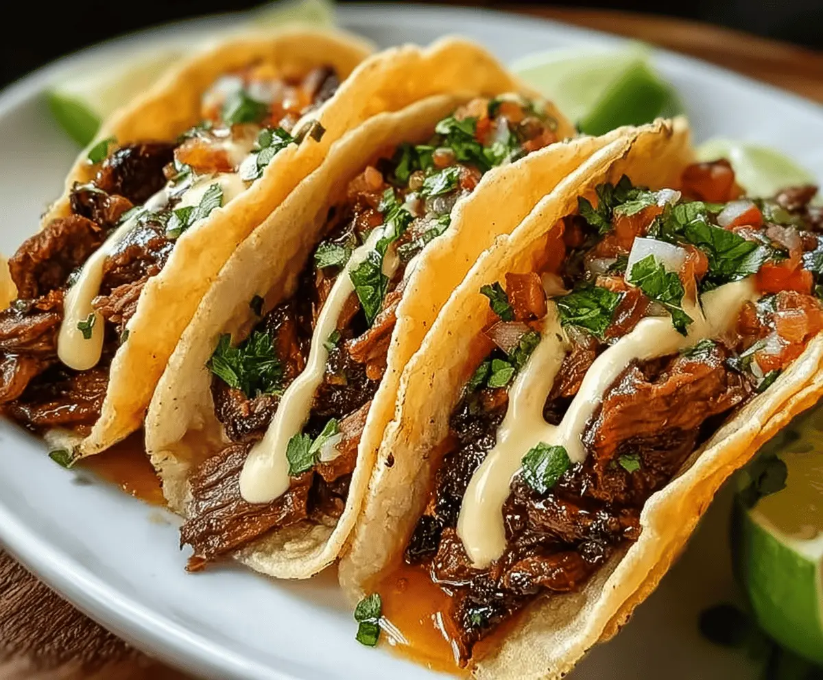 Garlic Butter Honey BBQ Beef Tacos Recipe
