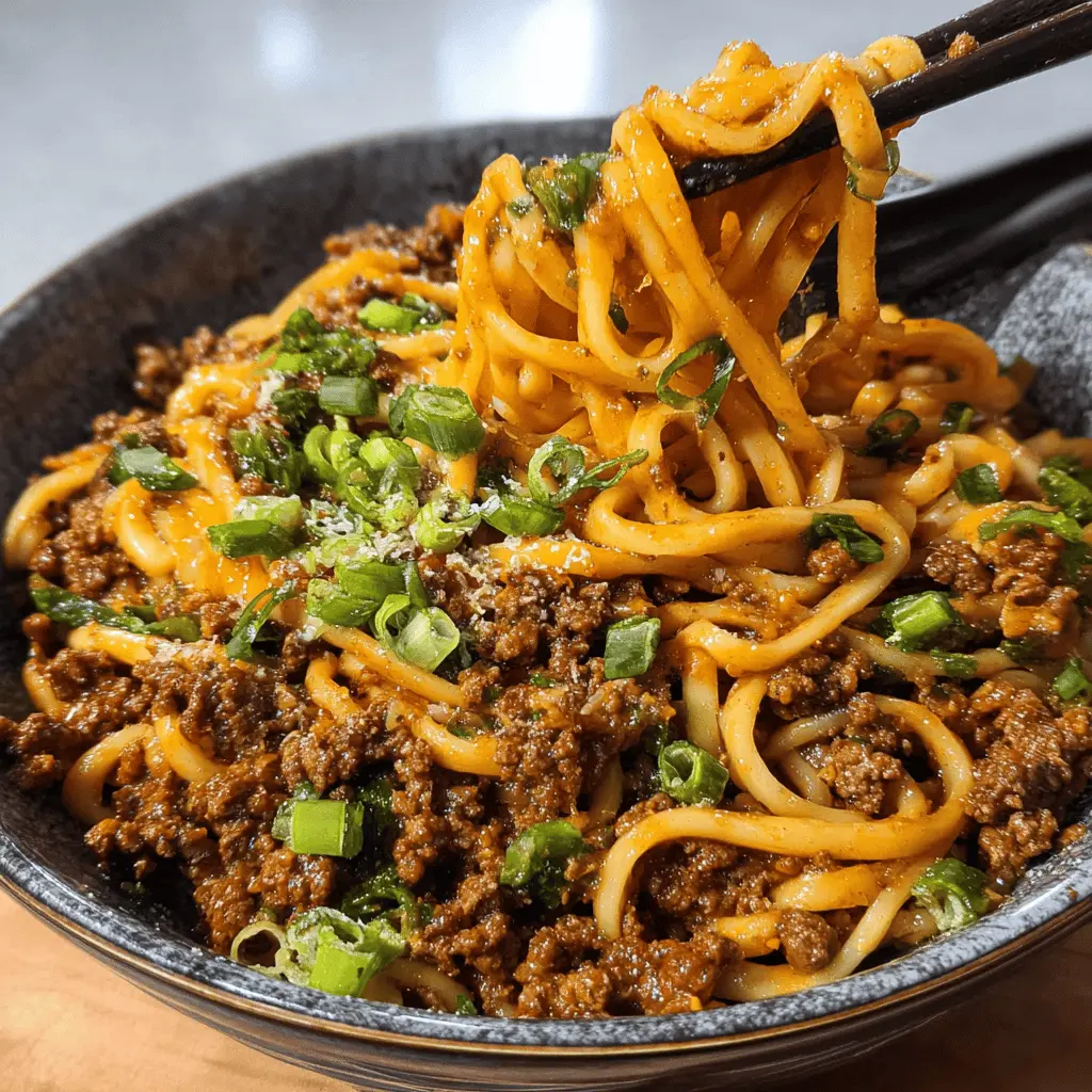 Easy Mongolian Ground Beef Noodles Recipe