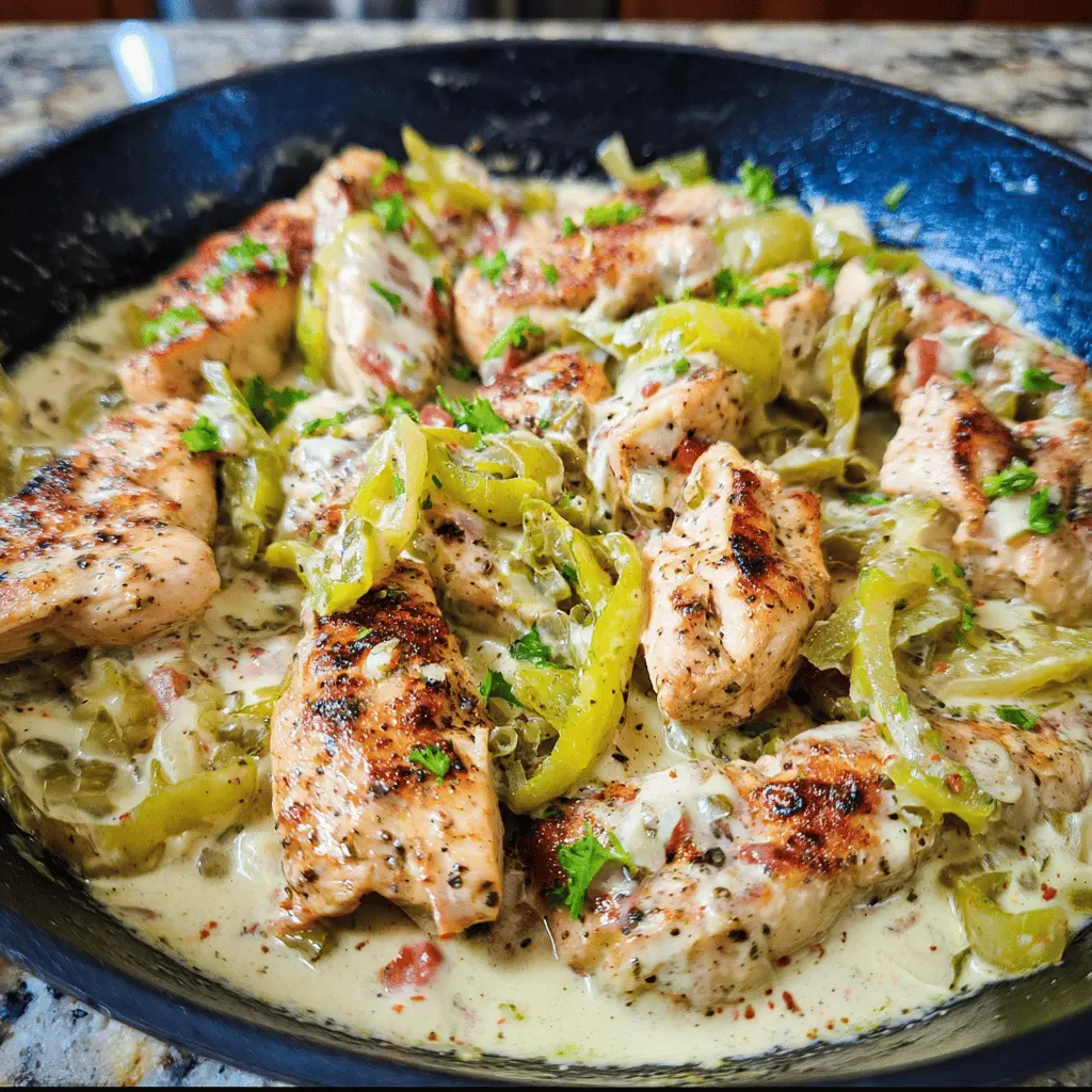Creamy Pepperoncini Chicken Skillet Dinner Recipe