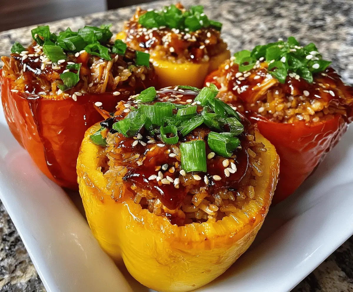 Teriyaki Pineapple Chicken Stuffed Peppers