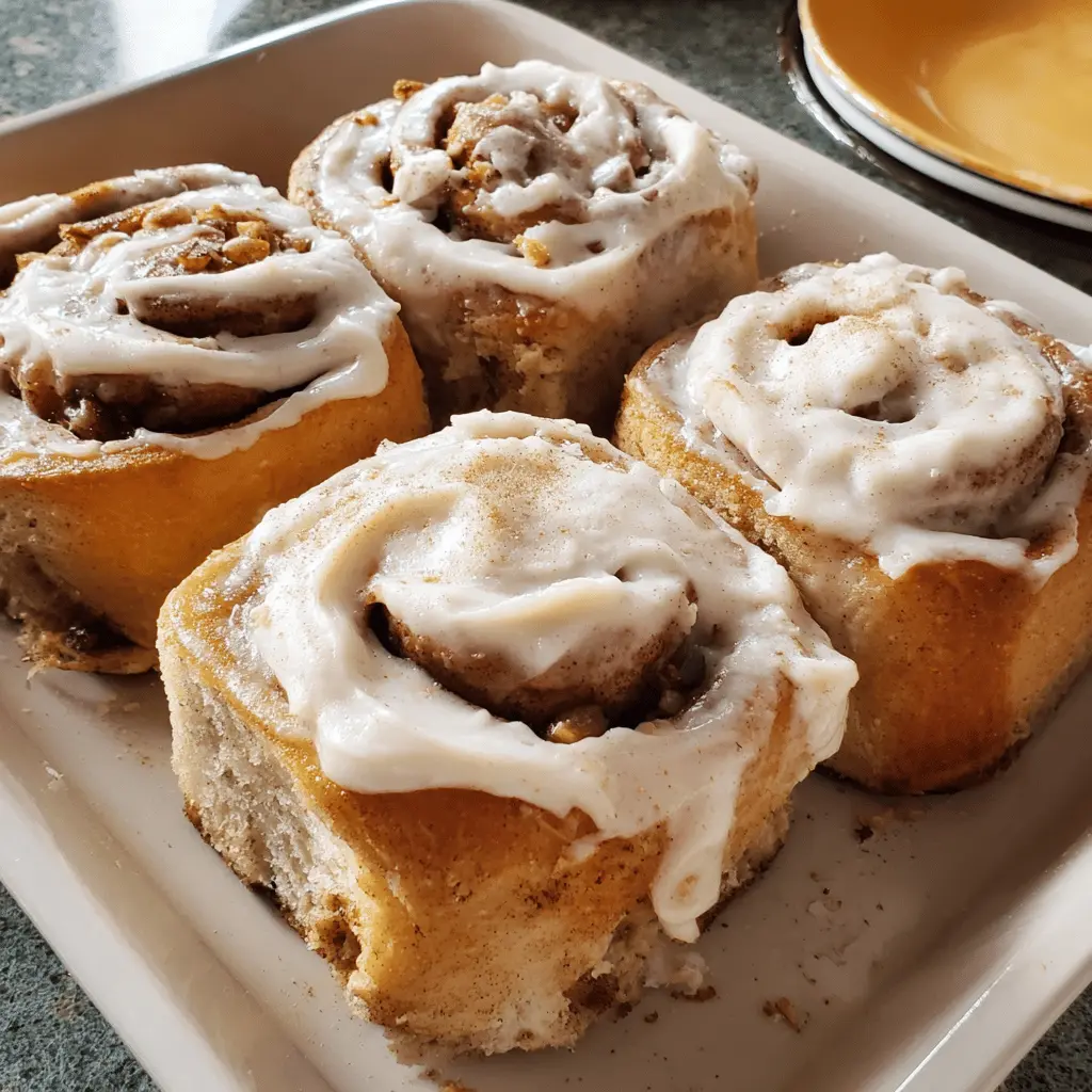 Soft Banana Bread Cinnamon Rolls With Cream Cheese Frosting