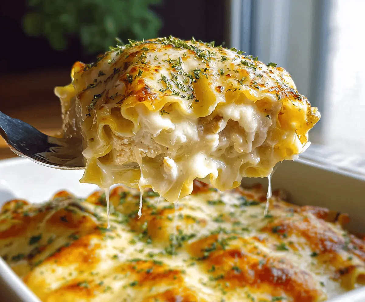 Cheesy Chicken Alfredo Lasagna Rolls Recipe