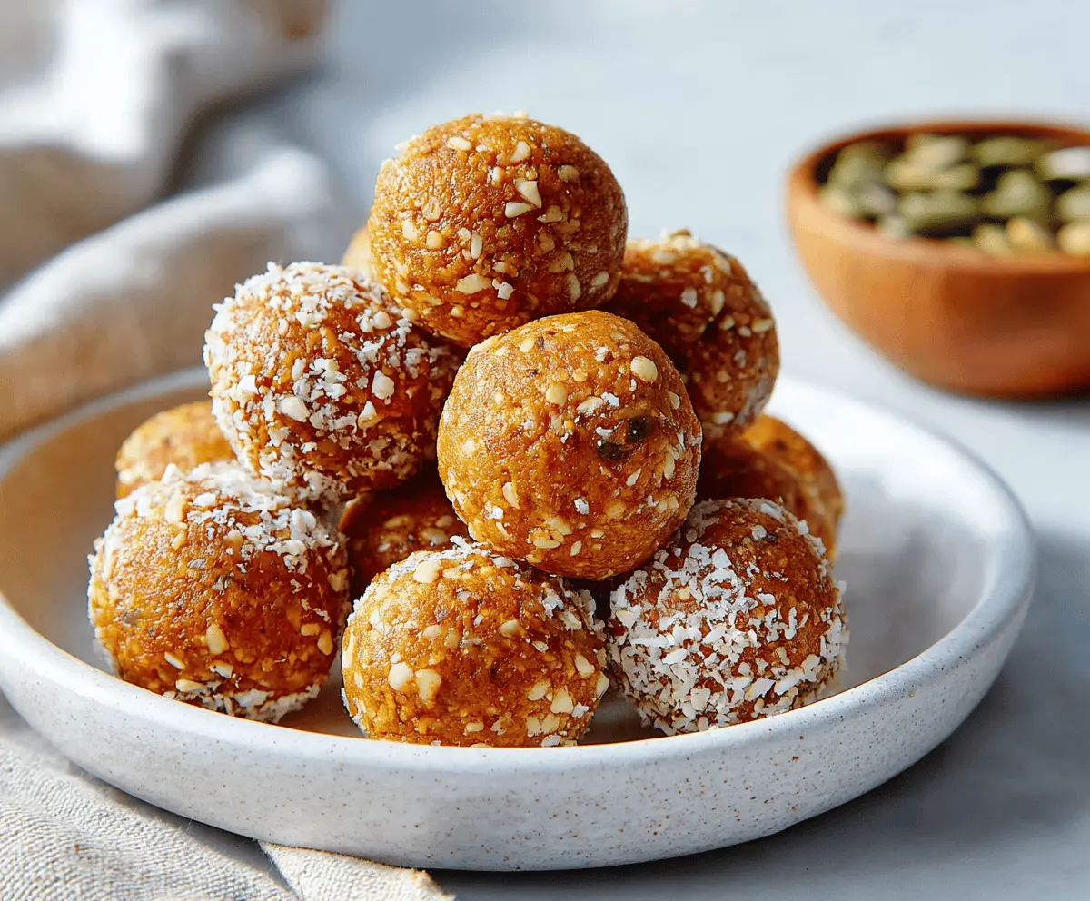 Keto cottage cheese pumpkin spice energy balls on a plate, perfect low-carb snack with creamy cottage cheese, pumpkin spice flavor, and healthy ingredients
