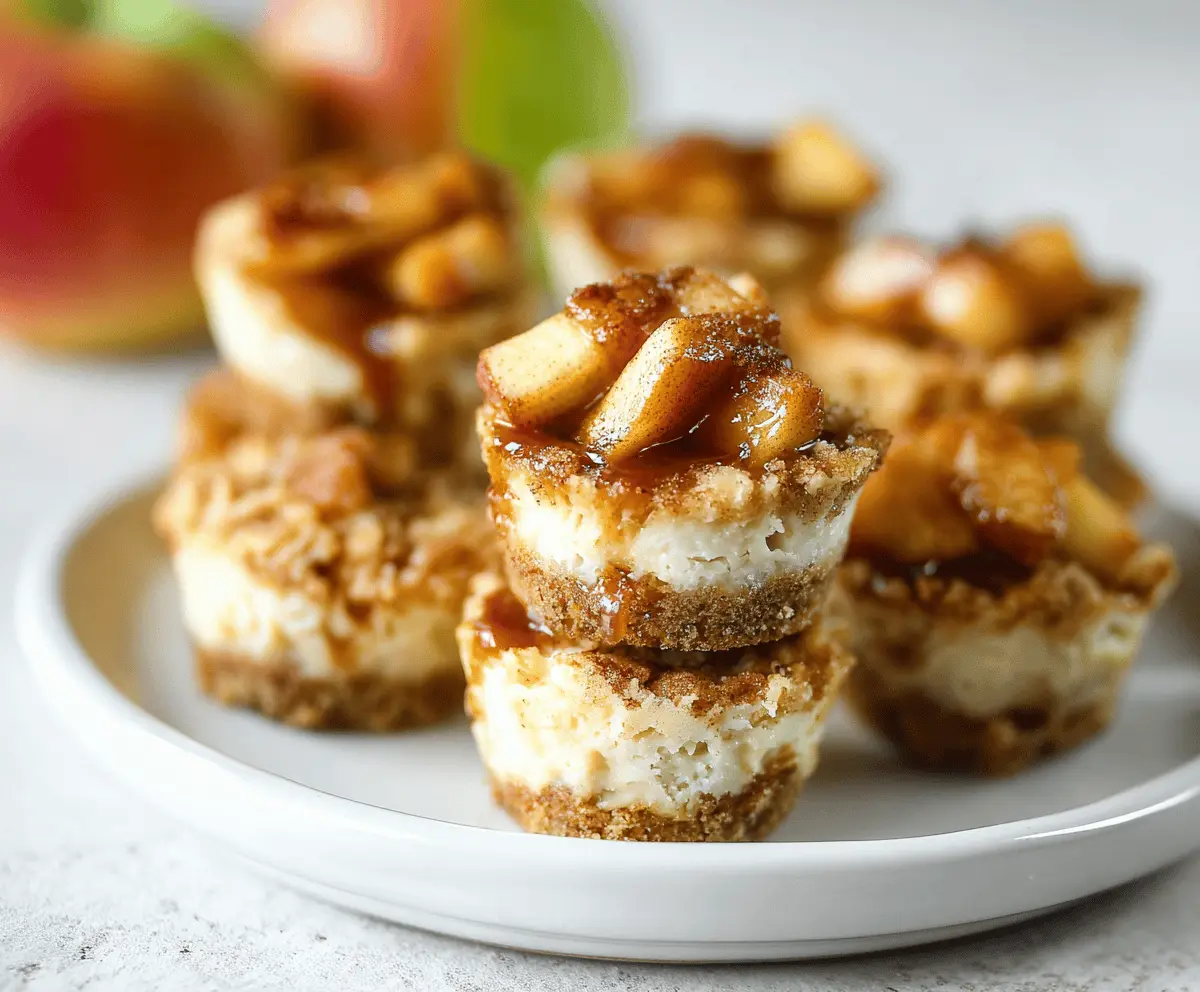 Delicious Apple Cheesecake Bites with creamy cheesecake and fresh apple toppings