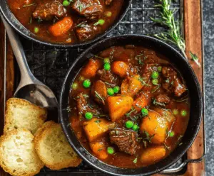 Delicious homemade Instant Pot beef stew with tender beef chunks, vegetables, and savory broth in a pressure cooker