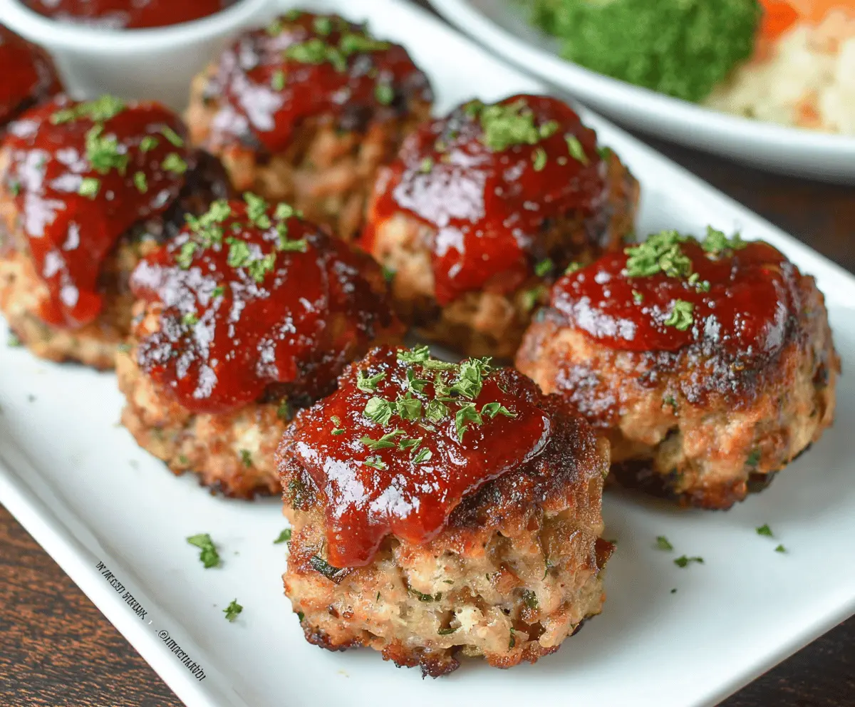 Delicious homemade Meatloaf Bites served on a plate, perfect for appetizers or snacks