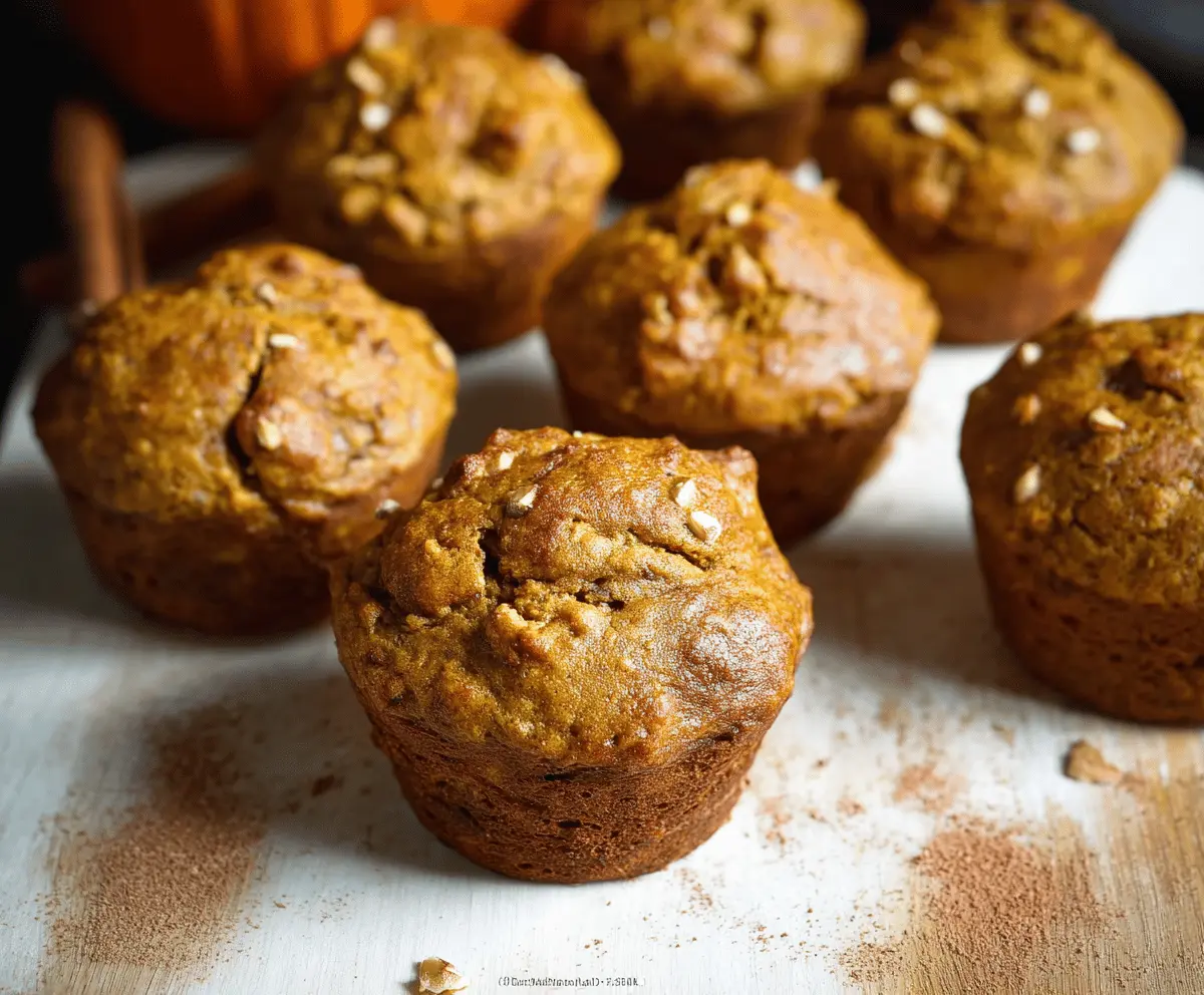 Delicious homemade pumpkin apple cinnamon muffins with a golden-brown top and a sprinkle of cinnamon, perfect for fall breakfast or snack.