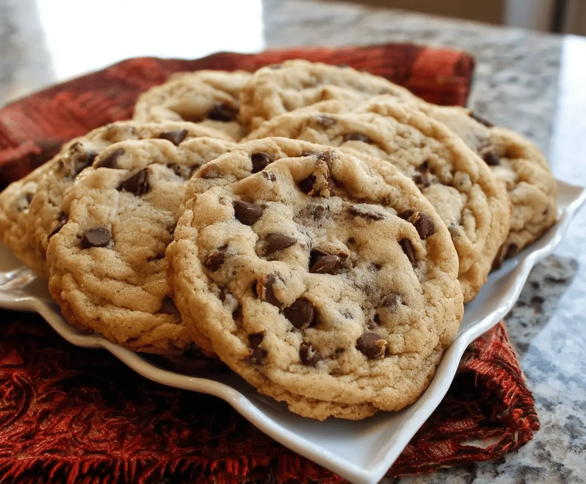 Delicious homemade Bill's chocolate chip cookies with gooey chocolate chips and golden-brown edges.