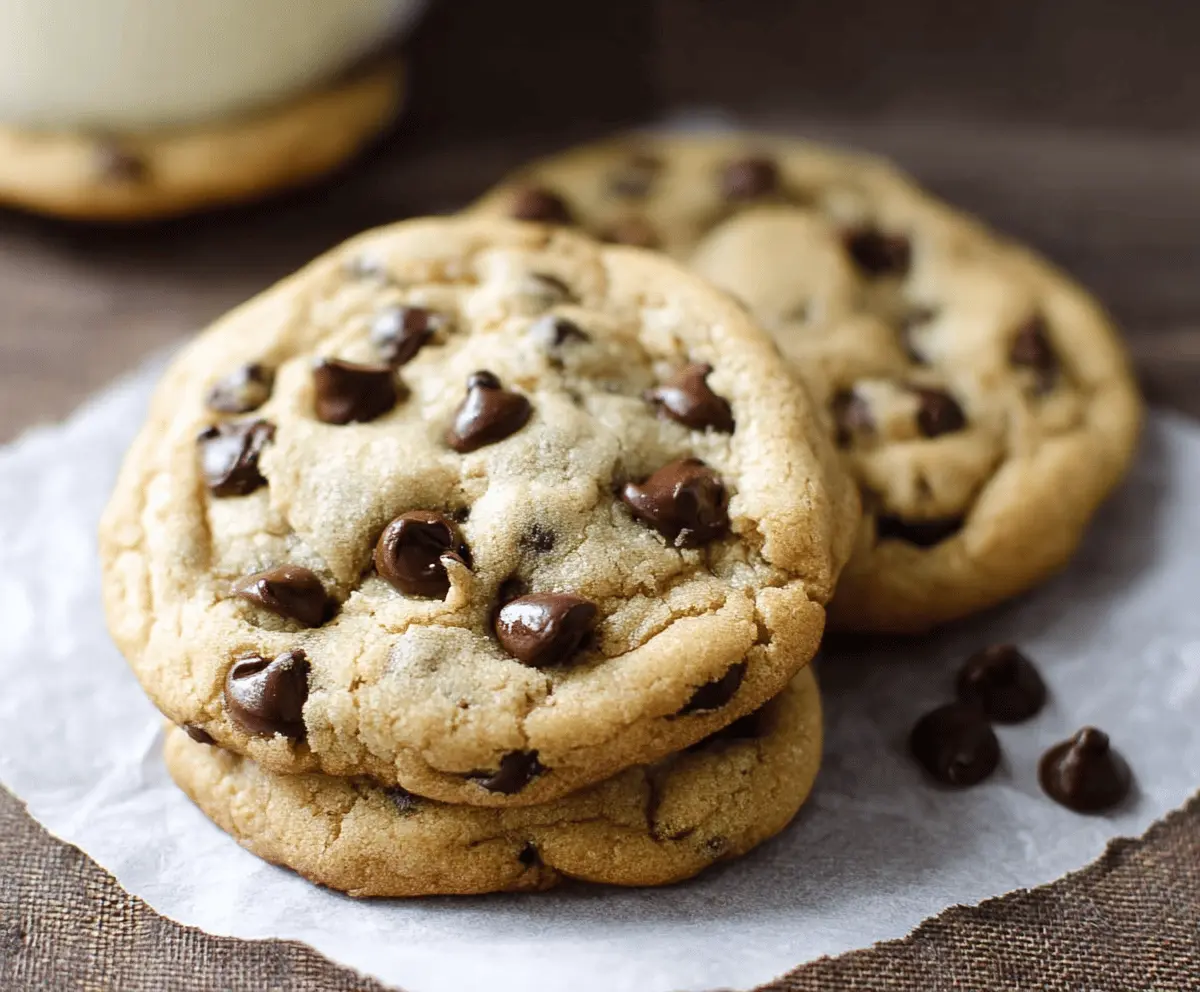 Delicious homemade chocolate chip cookies fresh out of the oven.